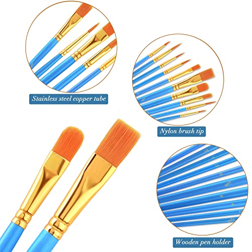 AROIC Painting Brush Set, 30 Packs/300 Pieces, Nylon Brush Head | Suitable for Oil and Watercolor, Perfect Suit of Art Painting, Best Present for Painting Enthusiasts - size: 300pcs