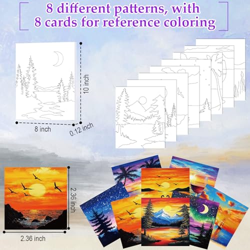 Cholemy 36 Pcs Paint and Sip Kit for Adults 8''x10'' Pre Drawn Canvas for Painting DIY Afro Acrylic Painting Kit Wood Easel Brushes Date Night Bulk for Mother's Day Party Gifts - style: Sunset