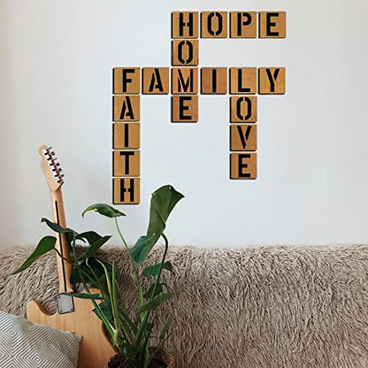 YEAJON 14 Inch Letter Stencils Symbol Numbers Craft Stencils, 42 Pcs Reusable Alphabet Templates Interlocking Stencil Kit for Painting on Wood, Wall, Fabric, Rock, Sign, DIY Art Projects - size: 14 inch