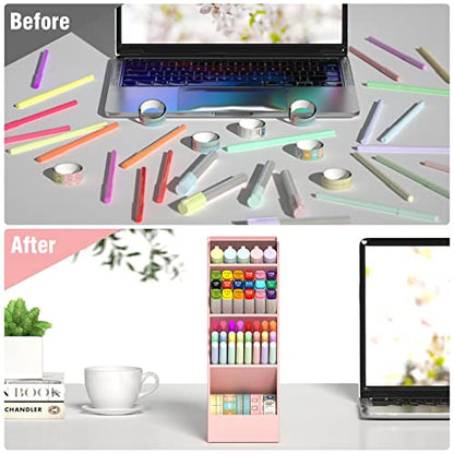 Asten Pen Holder, Pencil Holder for Desk, Pen Organizer (Clear, 1 Pack) - color: Pink-1 Pack