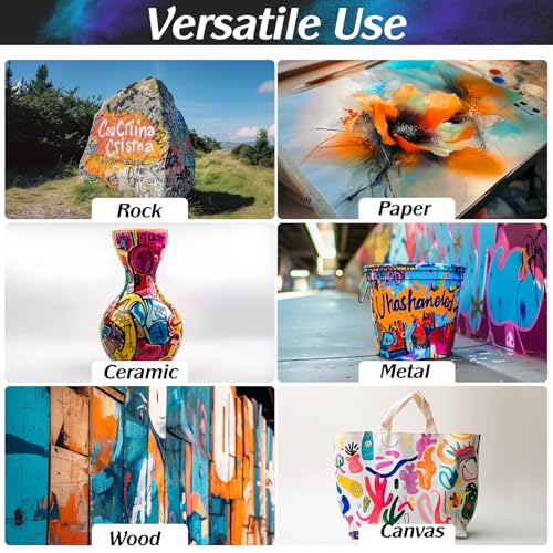 FansArriche Airbrush Paint, 59 Colors with 7 Thinners, 20 ml/Bottle | Acrylic Air Brush Painting Set, Ready to Spray Water-Based Opaque & Neon & Iridescent Airbrush Kit for Artists - color: 59 Colors with 7 Thinnners