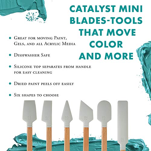 Princeton Catalyst Silicone Mini Blades, for Ceramics, Plaster, and Heavy Acrylic Media, Mini Blade No. 4 White