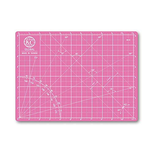 KC GLOBAL A4 (12"x9") Self-Healing Cutting Mat (Pink) - Sturdy, Reversible, Eco-Friendly, Non-Slip. Premium Desk Mat for Crafters, Quilters, and Hobbyist - color: Pink, size: 12"L x 9"W
