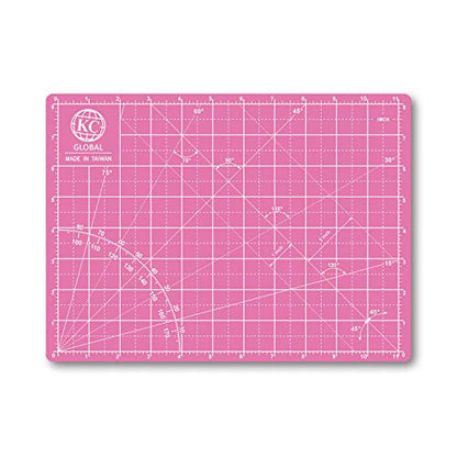 KC GLOBAL A4 (12"x9") Self-Healing Cutting Mat (Pink) - Sturdy, Reversible, Eco-Friendly, Non-Slip. Premium Desk Mat for Crafters, Quilters, and Hobbyist - color: Pink, size: 12"L x 9"W