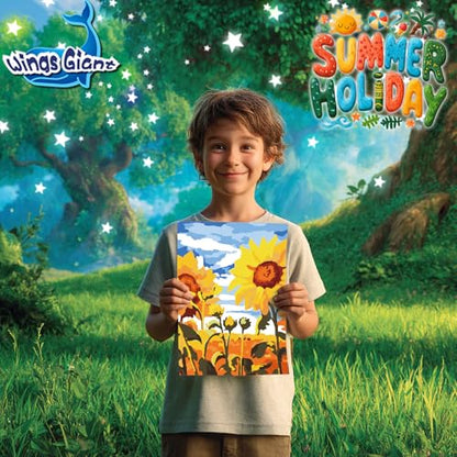 Wings Giant Paint by Numbers Kit for Kids, Flower Crafts and Fun, Acrylic Paint Set, Canvas Painting Kit, Include Framed Pre-Drawn Canvas, Color by Numbers - color: Landscape Art