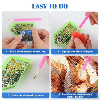 Leixonl Diamond Art Kits for Kids with Framed (7 in) Cartoon Animals DIY Gem Art Painting - Arts & Crafts Gifts for Beginners & Teens (1p-6 in-Squirrel) - color: 1p-6 in-squirrel