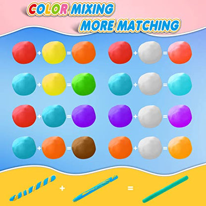 Air Dry Clay, 36 Colors Modeling Magic Clay for Kids | Includes Tools, Soft & Ultra Light, Ages 3-8+ Years, Boys & Girls - color: 36 Colors