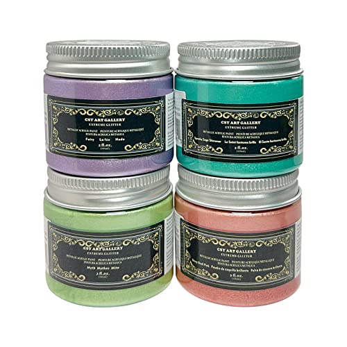 Metallic Acrylic Paint Set Super Shiny Pearl Painting Canvas Wood Ceramic Crafts Art Paints (Sparks Fantasy) - color: Sparks Fantasy