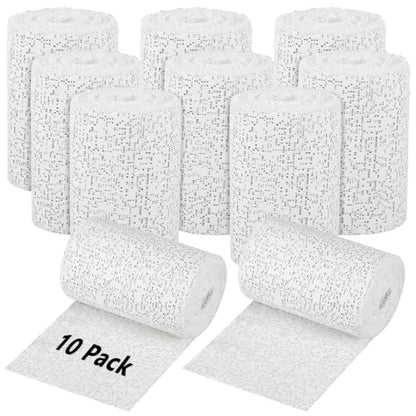 10 Pack Plaster Cloth Gauze Bandages Rolls, Plaster Strips Bulk for Art Craft Body Molds Mask Making Scenery Construction Sculptures Belly Casting, Plaster Cloth Rolls Each 5 Yards