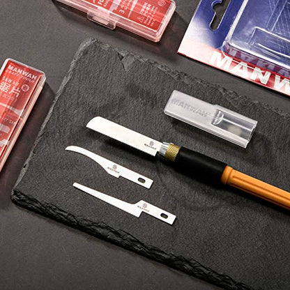 Honoson 6 Pieces Hobby Saw Blades Replacement Mini Craft Blade Micro Knife Saw Blades with Plastic Storage Box for Hand Cutting Tree Limbs and Branches Wood Pruning