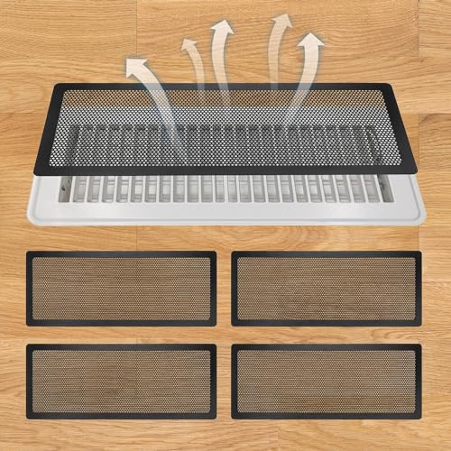 Floor Register Vent Cover, 6"x10" Sticky Air Vent Screen Mesh Covers for Home Floor/Wall/Ceiling Registers Air Vent Filters, Black (4 Packs) - size: 6x10 Inch