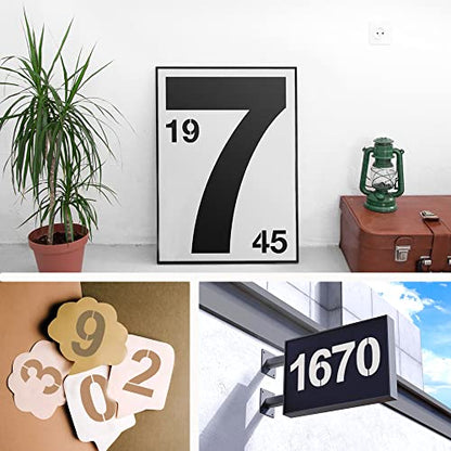 Large Number Stencil Kit - 10 Inch Reusable Plastic Address Number Stencils for Signs, Mailbox, Road, Parking Lot, Door, Trucks Painting - color: 10 Inch