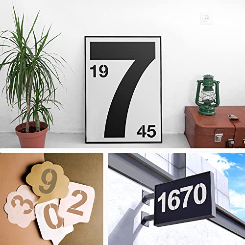 Large Number Stencil Kit - 10 Inch Reusable Plastic Address Number Stencils for Signs, Mailbox, Road, Parking Lot, Door, Trucks Painting - color: 10 Inch