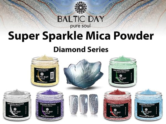 BALTIC DAY - Diamond Dust for Crafts [ Gold Diamond Rain ] - Sparkle Glitter Mica Powder - Resin Glitter - Mica Powder for Epoxy Resin - Shimmer Pigment - Diamond Dust - color: Gold Diamond Rain