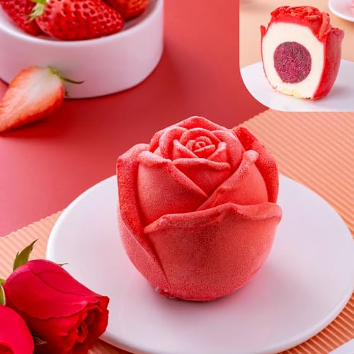 Rose Candles Molds, Set of 2 Large Small 3D Rose Flower Molds - color: 2pcs Rose Flower Molds