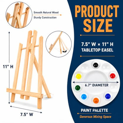 60-Piece Painting Kit with Easels and Canvas for Adults and Couples