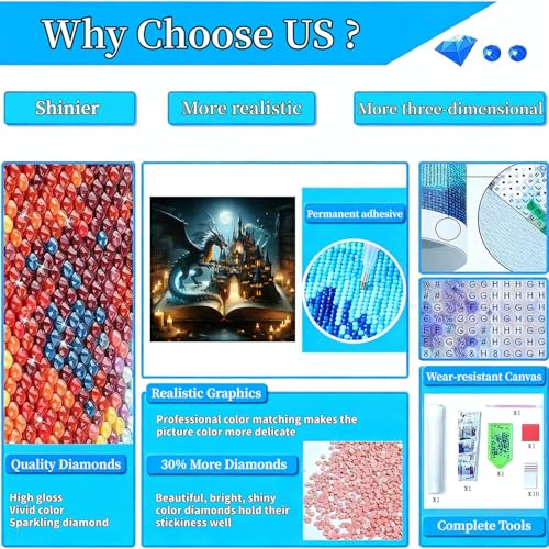 Arttoplus Dragon Diamond Art Kits for Adults Beginner 14x14 inch - color: G9363-US