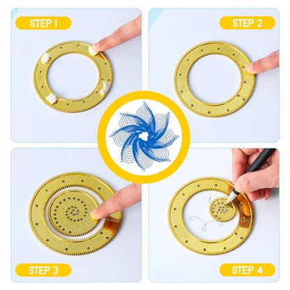 Chivao Spiral Art Kit Circle Stencils Drawing Tool Geometric Ruler,Modern - style: Contemporary