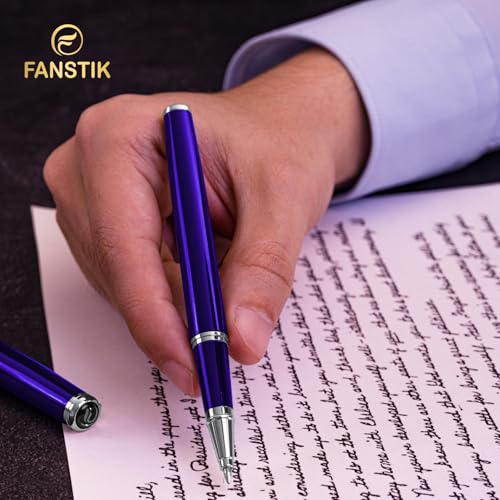 FANSTIK Blue Luxury Rollerball pen, fancy gift set for women, Chrome Finish, Professional executive pen gift set for men (Lux Rollerball Blue) - color: C RollerBall Blue