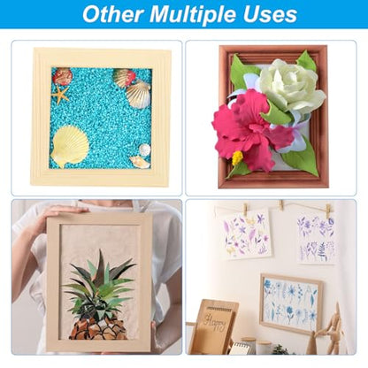 PATIKIL 4.7 x 4.7 Inch Wood Canvas Panels, 8pcs Unfinished Wooden Frame Square Art Board for Crafts Oil Paint Pouring Acrylics Painting DIY - size: 4.7 x 4.7 Inch