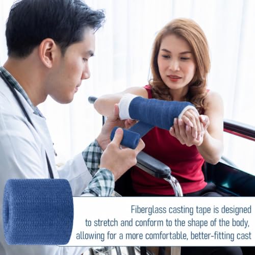 Geiserailie Blue 4 Rolls Fiberglass Casting Tape 2 in × 12 Ft Cast Orthopedic Moldable Medical Casting Tape - color: Blue