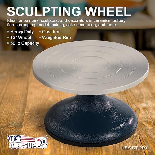 U.S. Art Supply 7” Diameter Sculpting Wheel- Heavy Duty
