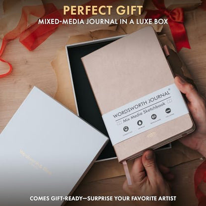 Wordsworth & Black Mixed Media Journal, 96 Pages, A5 Paper, Rose Gold - color: Rose Gold