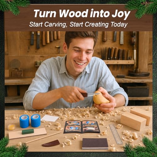 Wood Carving Kit, 13Pcs Whittling Kit with Carving Knives for Beginners | Bird DIY Whittling Knife Set with Leather Sheath, Woodworking Hobby Craft Kits for Adults & Kids, Meaningful Gift - color: Bird Wood Carving Kit