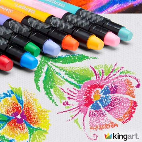 KINGART GS013-1 Mixed Media Gel Stick Crayon, Naples Yellow | 1-Piece Artist Crayon: Brush on water for watercolor effects; odorless and non-toxic - color: Naples Yellow