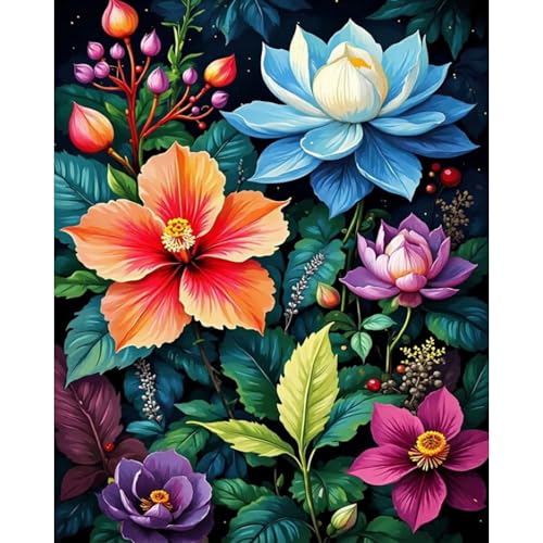 Arttoplus Flowers Paint by Numbers Kit for Adults Beginner 16x20inch - color: MT22576-US