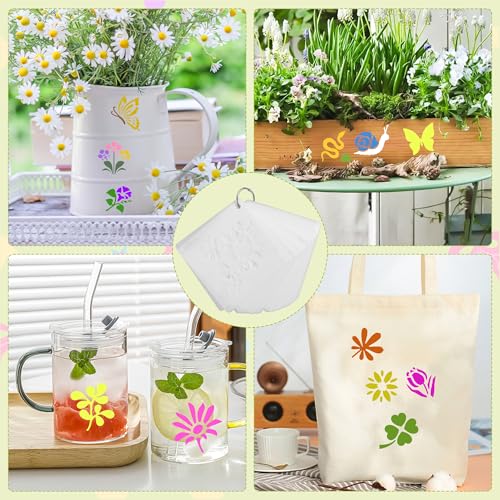 100Pcs Flower Stencils 2Inch Large Floral Leaf Stencils for Crafts Painting | Reusable Stencils,Wildflower Butterfly Stencil,Floral Stencil,Drawing Templates,Scrapbook,Classroom,Projects,Wood,Sign,Wall - size: 2 Inch