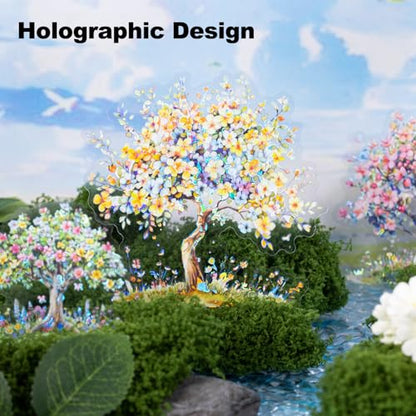 60 Pcs Holographic Floral Tree Stickers for Scrapbook Journaling - color: Flower Tree