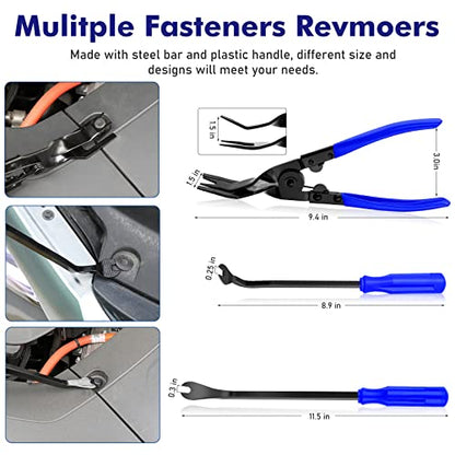 JNLK 352pcs Trim Removal Tool, Pry Tool, Door Panel Removal Tool Kit, Clip Tool, Fasteners Removal Tool with Car Retainer Body Clips Set, Blue - color: Blue