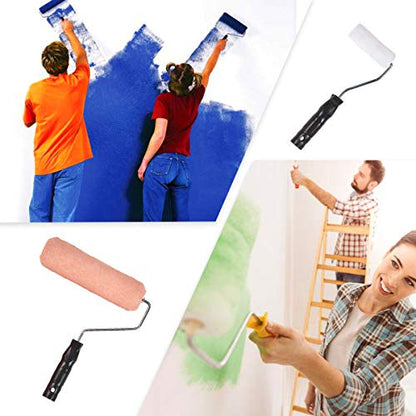 PILOT FISH 17 Pcs Paint Roller Kit, 9 Inch 4 Inch Paint Roller with Frame, Paint Supplies for Wall Painting, Paint Brush Paint Tray Microfiber Roller Covers for Home Painting Painting Tools for Indoor