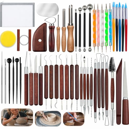 50PCS Clay Sculpting Tools Set with Storage Bag, Pottery Tools for Adult