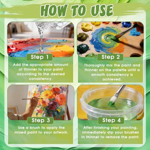 200ML Odorless Mineral Spirits, Dilute Oil Paints and Clean Brushes | Mineral Spirits Paint Thinner Highly Dilutable Quick-Drying and Powerfully Cleaning - color: transparent