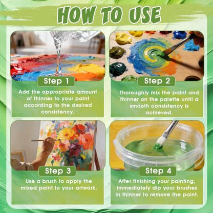 200ML Odorless Mineral Spirits, Dilute Oil Paints and Clean Brushes | Mineral Spirits Paint Thinner Highly Dilutable Quick-Drying and Powerfully Cleaning - color: transparent