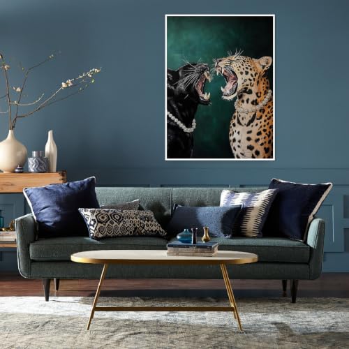 Cheetah Diamond Art Kits for Adults, Diamond Painting Kits for Beginner DIY | Leopard Diamond Dots Full Drill Crafts for Gem Art Dot Art for Adults Home Wall Decor for Teens Boys Girls 12x16 inch - color: DP-86