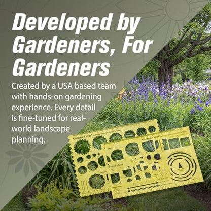 Garden Tutor Multiscale Garden & Landscape Design Templates 2 Precision-Cut Translucent Yellow Architectural & Drafting Tools for Garden, Yard & Landscape Design