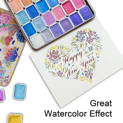 Mini Shifting Watercolor Paint Set, 30 Matellic Color - color: Elysian Habitat Spanning A Hundred Thousand Miles
