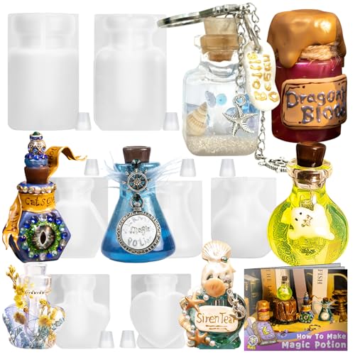 Fairy Potion Resin Shaker Silicone Mold Set with Manual - color: 7 bottles
