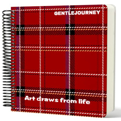Hardcover Sketchbook,7.2"x8.3"Spiral Bound Drawing Pad,Red Grid | 150gsm(92lb)Acid-Free Thick Paper,Blank Art Journal for Adults,Artists&Beginners,Ideal for Sketching,Doodling and Mixed Media - color: red grid