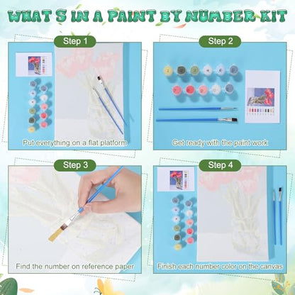Nezyo 12 Sets Paint by Numbers 8 x 12 Inch for Adults Beginner with Wooden Frames Canvas DIY Acrylic Painting Kit Art Gift for Painting Party Sip and Paint Events for Home Decor(Still Life) - style: Still Life