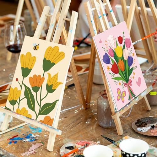 Louise Maelys 5x7 Inch Pre Drawn Canvas to Paint,12 Packs Floral Theme - color: Flower