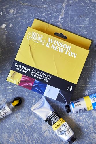 Winsor & Newton Galeria Acrylic Paint Set, 5 x 60ml (2-oz) Tubes, Process | Introductory Acrylic Paint made with Professional Pigments, Perfect for Beginners, Buttery Texture, High Tinting Strength - size: 2 Fl Oz (Pack of 5), style: 5 x 60ml (2-oz) Tubes