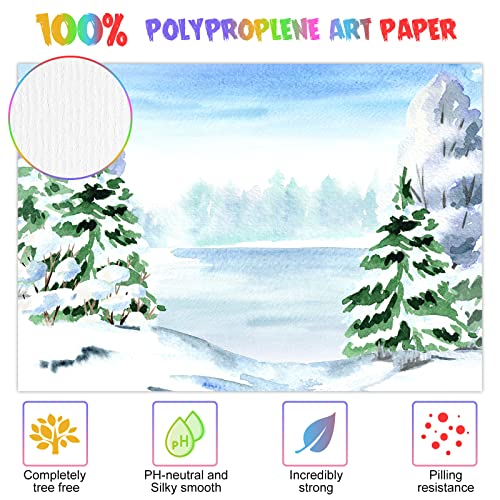 Sabary 100 Pcs Watercolor Postcards, 4 x 6 Inch Watercolor Paper Postcards Blank 140lb/300gsm White Cardstock Notecards for Paint, Artwork, DIY, Mailing, Invitations, Greeting Cards(Right Angle) - style: Right Angle