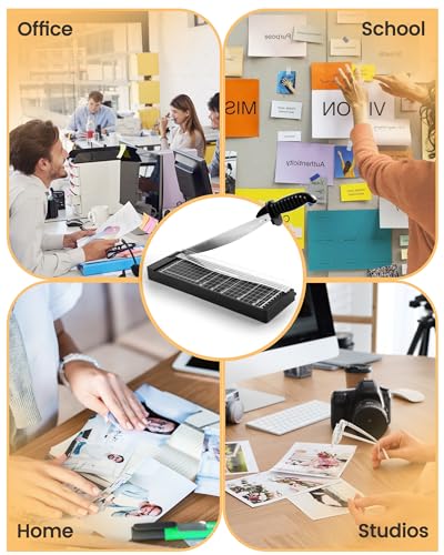 MAKEASY Paper Cutter 12 Inch, 12 Sheet Capacity, Heavy Duty Paper Cutter for Cardstock, Guillotine Paper Trimmer for Crafting, Classroom and Office - color: Black
