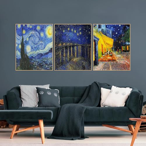 3 Pack Van Gogh Diamond Art Kits for Adults Diamond Painting Kit Beginner - color: DP03142, size: Round Drill