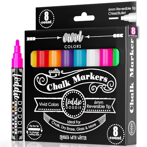 Loddie Doddie Liquid Chalk Markers, Chalkboard Markers, Dual Tips, 8 Pack - size: 1 Count (Pack of 8)