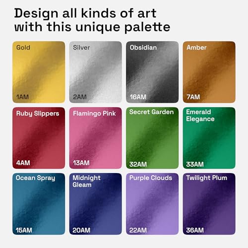 ARTISTRO 12 Metallic Paint Pens for Glass Marking - Extra-Fine Tip | Acrylic Paint Markers for Poster, Rock Painting, Ceramic, Wood, Fabric, Scrapbooking, DIY, Craft, Card Making, Coloring - color: Metallic